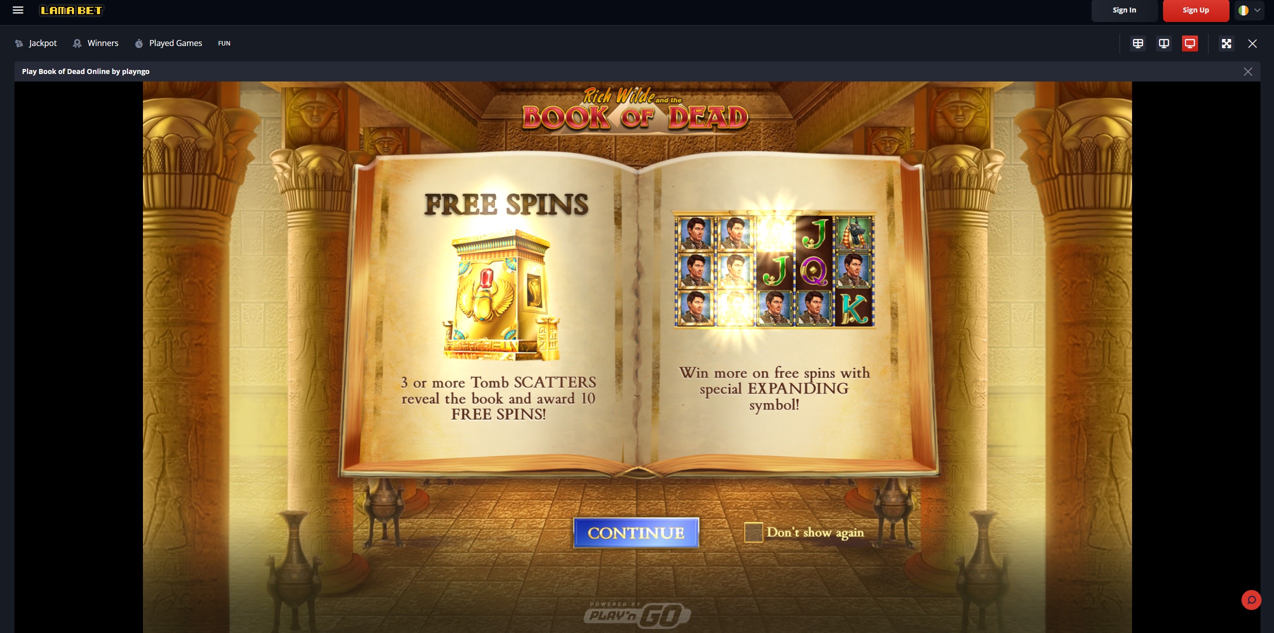 Varietà di giochi su Lamabet Mobile